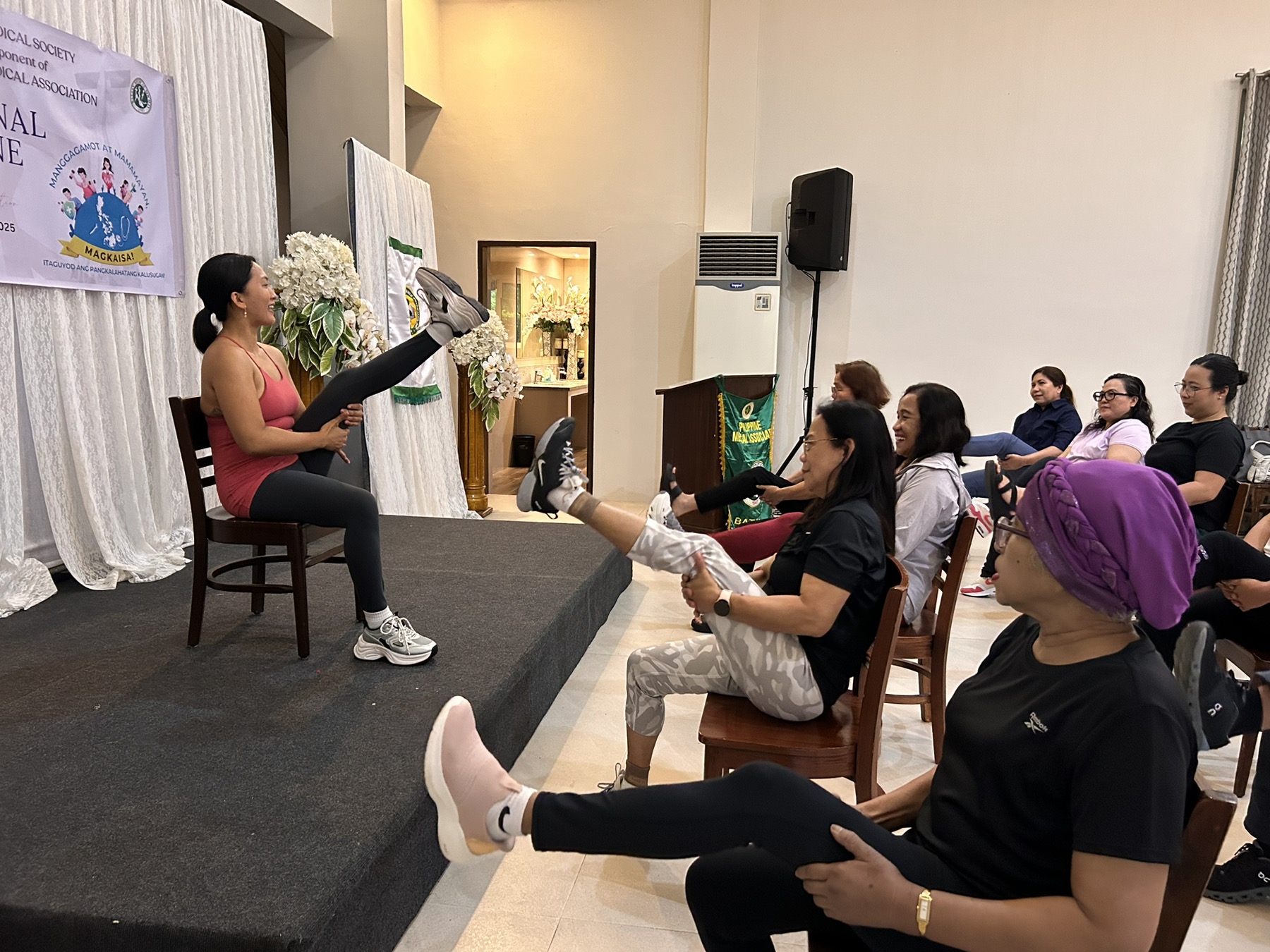 Corporate yoga session