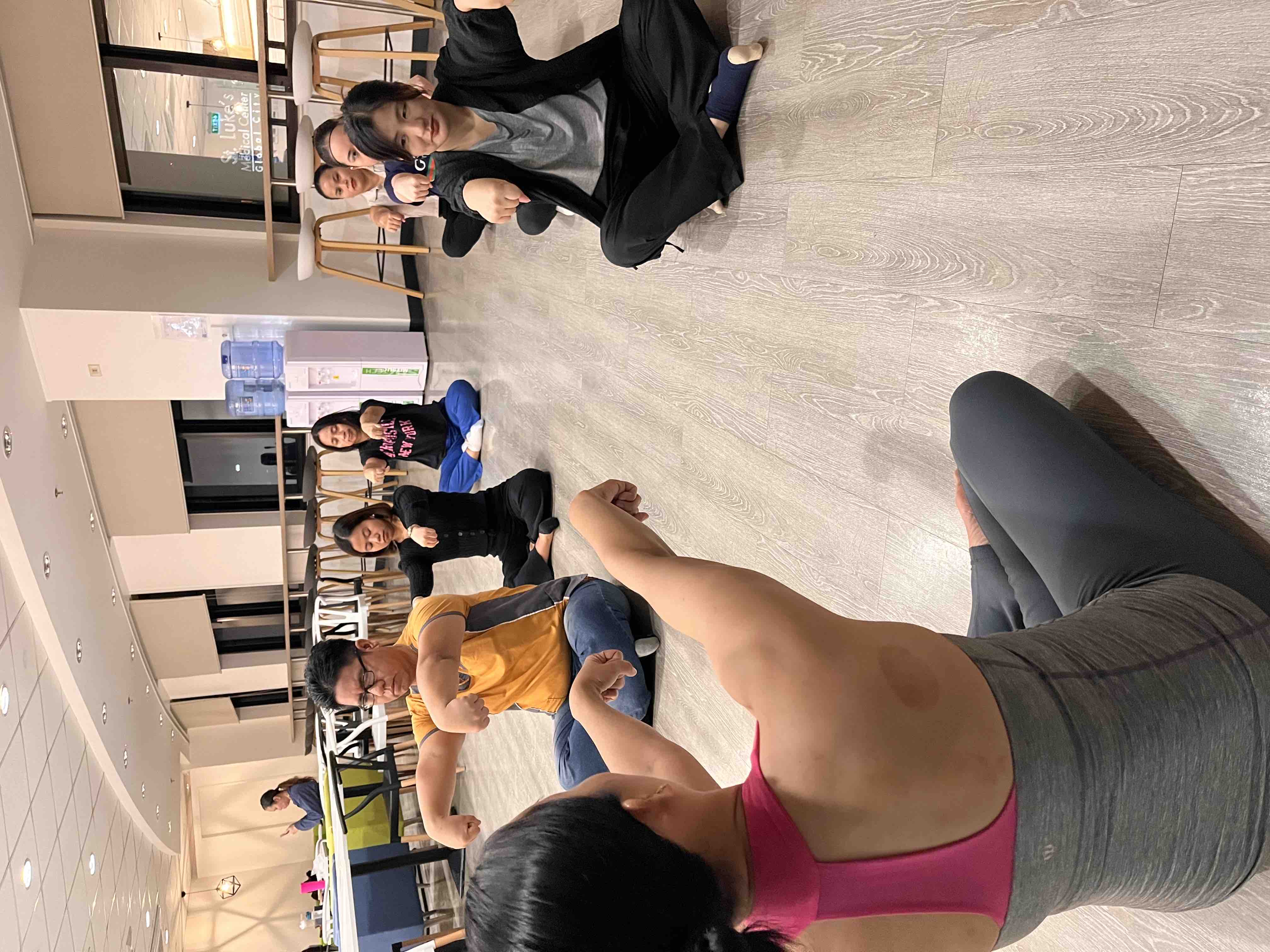 Yoga break in the office